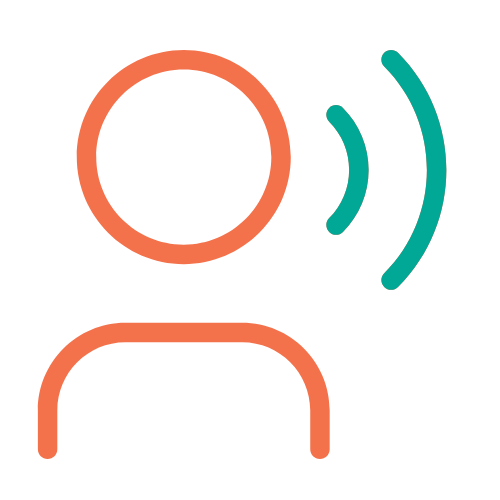 icon of someone speaking